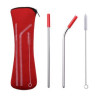 Reusable Stainless Steel Drinking Straws Set With Neoprene Pouch