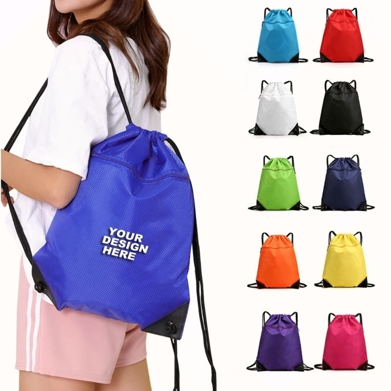 Drawstring Bag with A Front Zipper Pocket