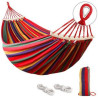 Folding Travel-friendly Canvas Hammock With Wooden Stick
