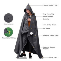 Hooded Waterproof Camping Blanket