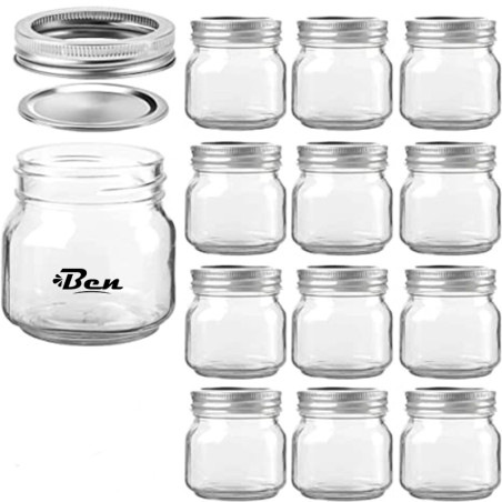 Clear 8Oz Glass Jars With Lids