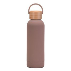 17 Oz Stainless Steel Water Bottle With Bamboo Lid
