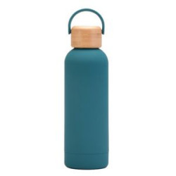 17 Oz Stainless Steel Water Bottle With Bamboo Lid
