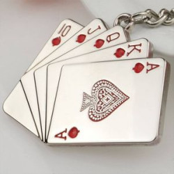 Playing card keychain