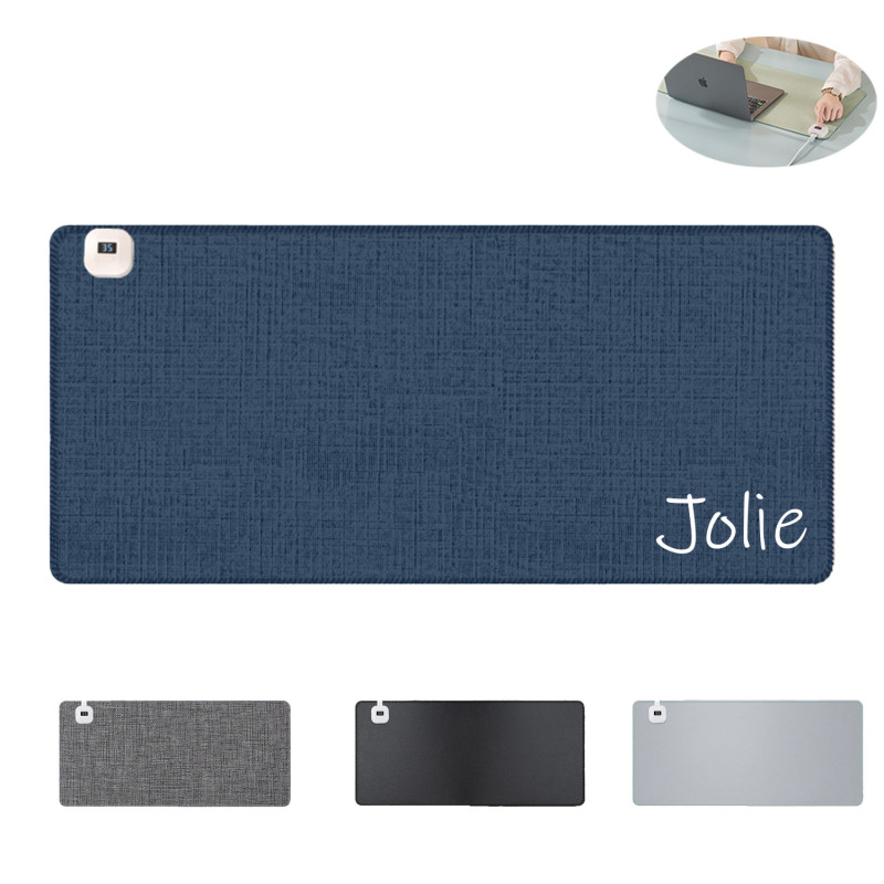 Heated mouse pad with temperature display
