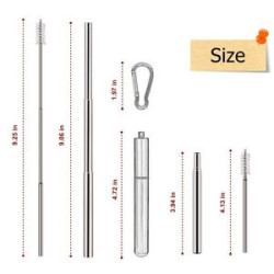 Reusable Metal Collapsible Stainless Steel Drinking Straw