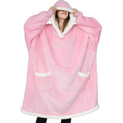 Blanket Hoodie with Deep Pocket and Elastic Sleeve