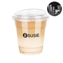 20oz Clear thin plastic cup with lid