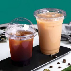 20oz Clear thin plastic cup with lid