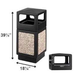 Iron outdoor trash can
