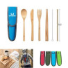 6 in 1 Portable Bamboo Utensil Set