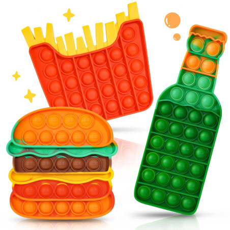 Fast Food Shapes Pop Fidget Toys For Anxiety Stress Relief