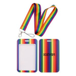 Rainbow Gay Pride Card Holder W/ Lanyard