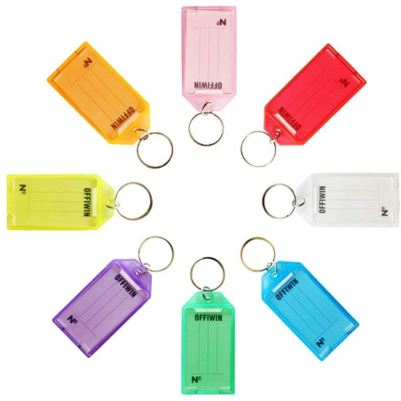 Plastic Key Tags with Split Ring Label Window