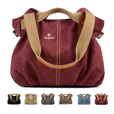 Canvas Shoulder Tote Shopper Handbag