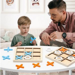 Wooden Tic Tac Toe Game Table Toy