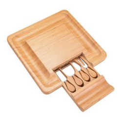 Bamboo and Slate Cheese Board Set
