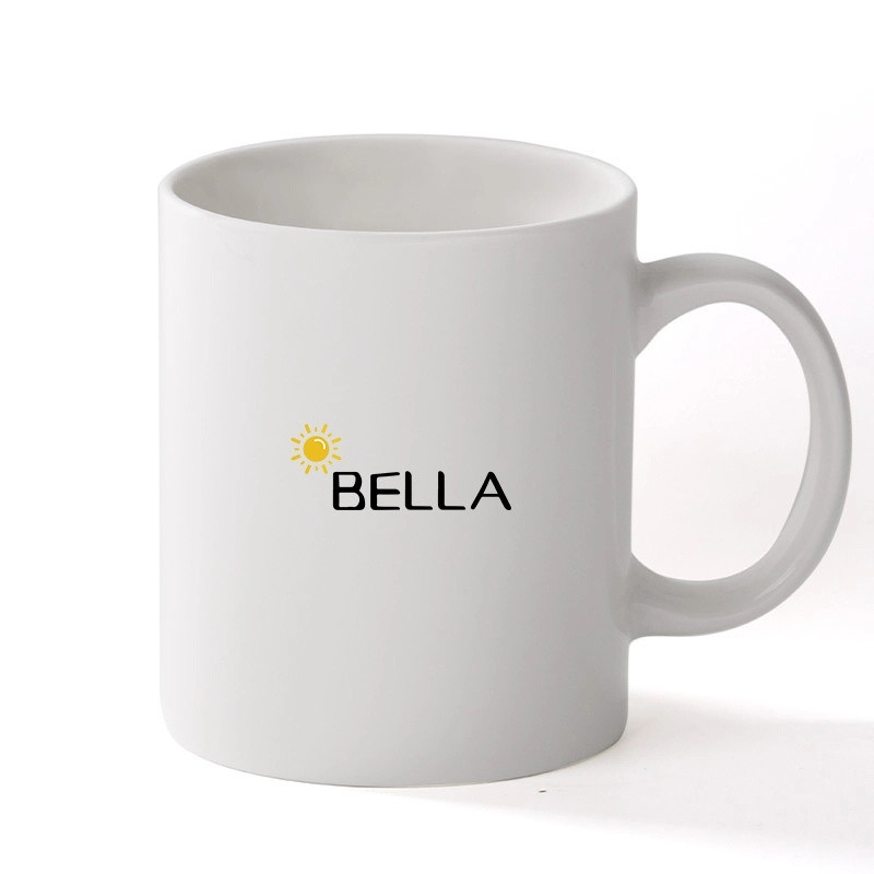 12 Oz White Porcelain Coffee Mugs With Handles