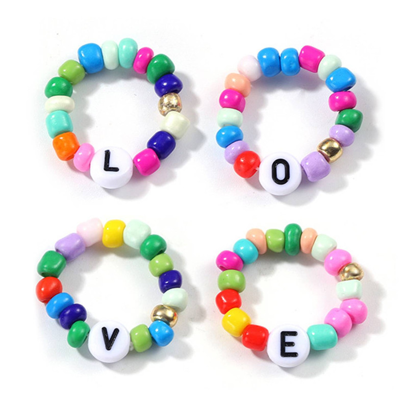 Plastic Stylish stretch beaded rings