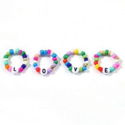 Plastic Stylish stretch beaded rings