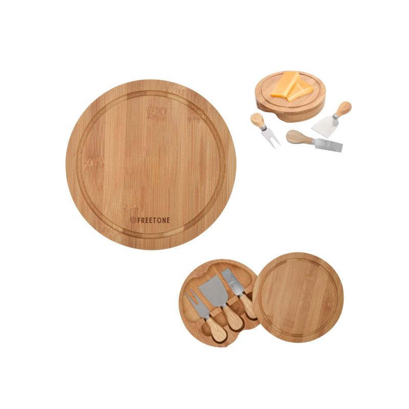 3 Pcs Bamboo Cheese Server Kit