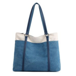 Women Splice Canvas Tote Bag