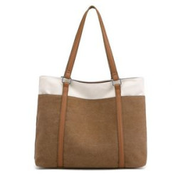 Women Splice Canvas Tote Bag