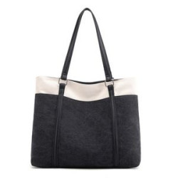 Women Splice Canvas Tote Bag