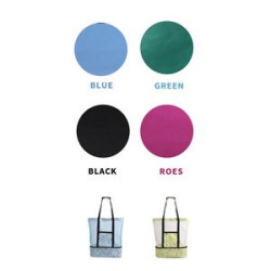 Beach Tote Bag with Insulated Can Cooler