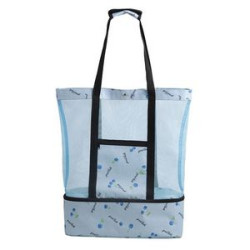 Beach Tote Bag with Insulated Can Cooler