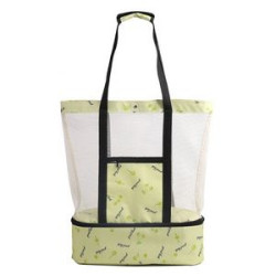 Beach Tote Bag with Insulated Can Cooler