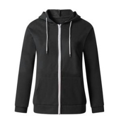 Women'S Color Block Zip Up Hoodie Sweatshirt/Long Sleeve
