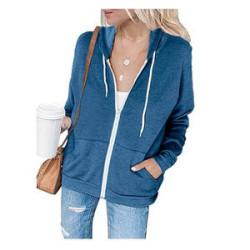 Women'S Color Block Zip Up Hoodie Sweatshirt/Long Sleeve