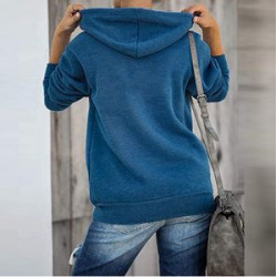 Women'S Color Block Zip Up Hoodie Sweatshirt/Long Sleeve