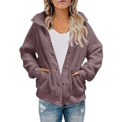 Womens Winter Long Sleeve Sherpa Jacket Coat