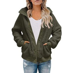 Womens Winter Long Sleeve Sherpa Jacket Coat