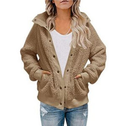Womens Winter Long Sleeve Sherpa Jacket Coat