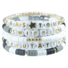 Plastic Stretch statement coloured letter beaded bracelet