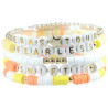 Plastic Stretch statement coloured letter beaded bracelet