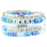 Plastic Stretch statement coloured letter beaded bracelet