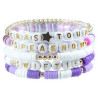 Plastic Stretch statement coloured letter beaded bracelet