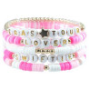 Plastic Stretch statement coloured letter beaded bracelet