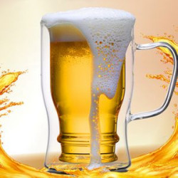 13.5 Oz Clear Double Wall Insulated Beer Cup