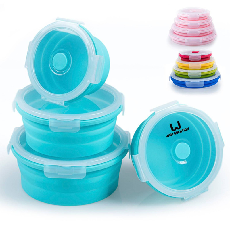 Collapsible Containers Set of 4 Round Silicone Bowl
