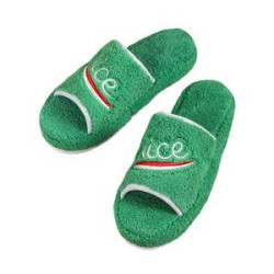 Womens Embroidered Fur Slippers