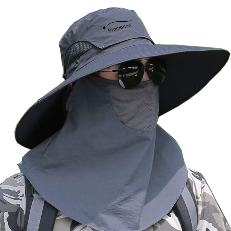 Outdoor Face Mask Wide Brim Bucket Hat