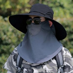 Outdoor Face Mask Wide Brim Bucket Hat