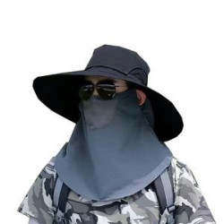 Outdoor Face Mask Wide Brim Bucket Hat