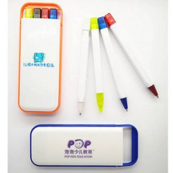 Ball Point Pen Highlighter Pencil Combination Set