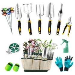 Garden Tool Set With Storage Tote